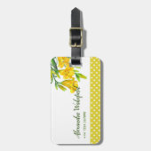 Waterverf Gele Dag Lilies Floral Art Bagagelabel (Voorkant verticaal)
