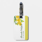 Waterverf Gele Dag Lilies Floral Art Bagagelabel (Achterkant verticaal)