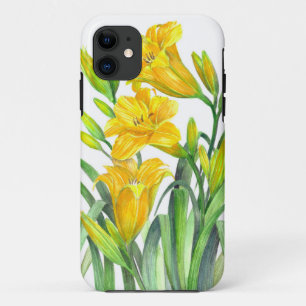 Waterverf Gele Dag Lilies Floral Art Case-Mate iPhone Case