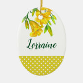 Waterverf Gele dag Lilies Floral Art Design Keramisch Ornament (Voorkant)