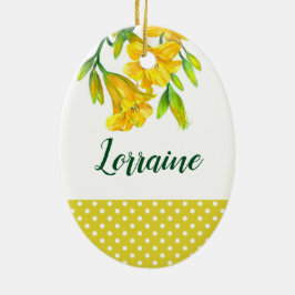 Waterverf Gele dag Lilies Floral Art Design Keramisch Ornament