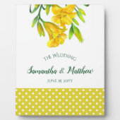 Waterverf Gele Dag Lilies Floral Art Fotoplaat (Voorkant)