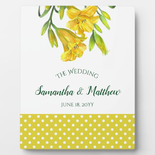 Waterverf Gele Dag Lilies Floral Art Fotoplaat (Voorkant)