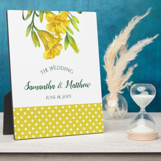 Waterverf Gele Dag Lilies Floral Art Fotoplaat (Zijkant)