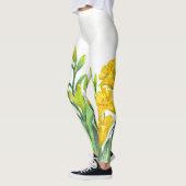 Waterverf Gele Dag Lilies Floral Art Leggings (Links)