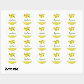 Waterverf Gele Dag Lilies Floral Art Ronde Sticker (Vel)