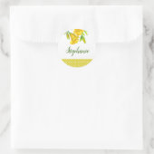 Waterverf Gele Dag Lilies Floral Art Ronde Sticker (Tas)