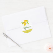 Waterverf Gele Dag Lilies Floral Art Ronde Sticker (Envelop)