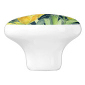 Waterverf Gele Dag Lilies Floral Illustration Keramische Knop (Zijkant)