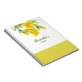 Waterverf Gele Dag Lilies Floral Illustration Notitieboek (Rechterzijde)