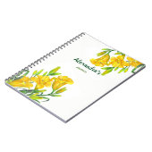 Waterverf Gele Dag Lilies Floral Illustration Notitieboek (Linkerzijde)