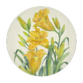 Waterverf Gele Dag Lilies Floral Illustration Snijplank (Voorkant)