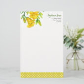 Waterverf gele dag Lilies ventileren Briefpapier (Staand voorkant)