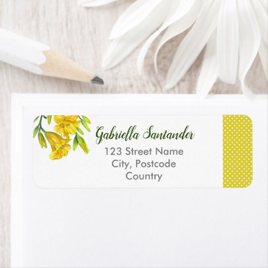 Waterverf gele dag Lilies ventileren Etiket (Insitu)