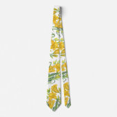 Waterverf gele dag Lilies ventileren Stropdas (Voorkant)