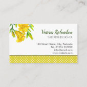 Waterverf gele dag Lilies ventileren Visitekaartje (Achterkant)