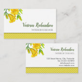 Waterverf gele dag Lilies ventileren Visitekaartje (Voorkant / Achterkant)