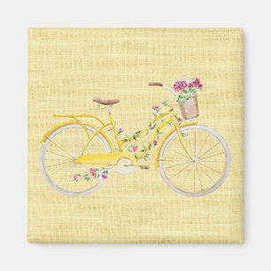 Waterverf Gele Fiets Magneet