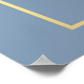 Waterverf Gele Floral Dusty Blue Wedding Poster (Hoek)