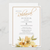 Waterverf Gele Floral Weddenschap Kaart (Voorkant / Achterkant)