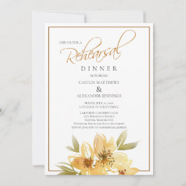 Waterverf Gele Floral Weddenschap Kaart
