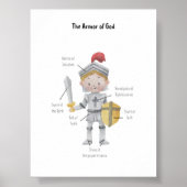 Waterverf Gele haarjongen het pantser van Gods pri Poster (Voorkant)