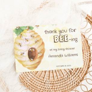 waterverf gele honing hommel baby shower bedankkaart