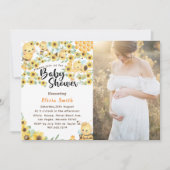 Waterverf Gele Honing Zonnebloem Bij Baby Shower  Kaart (Voorkant)