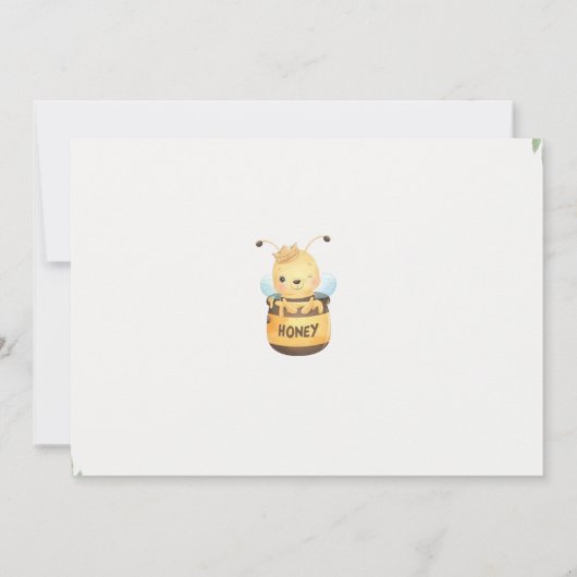 Waterverf Gele Honing Zonnebloem Bij Baby Shower  Kaart (Achterkant)