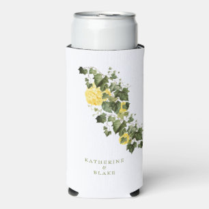 Waterverf Gele Hortensia Namen Bruiloft Seltzer Blikjeskoeler