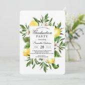  Waterverf Gele leemons & Leaf Lijst Kaart (Staand voorkant)