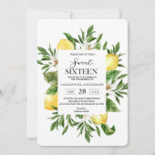  Waterverf Gele leemons & Leaf Lijst Kaart (Voorkant)