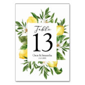 Waterverf Gele leemons & Leaf Lijst Kaart (Achterkant)