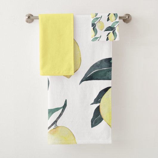 Waterverf gele leemons naadloos patroon bad handdoek (Insitu)