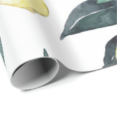 Waterverf gele leemons naadloos patroon cadeaupapier (Rol Hoek)