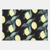 Waterverf gele leemons naadloos patroon inpakpapier vel (Voorkant 3)