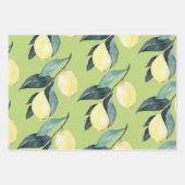 Waterverf gele leemons naadloos patroon inpakpapier vel (Voorkant 2)