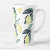 Waterverf gele leemons naadloos patroon latte mok (Rechts)