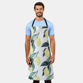 Waterverf gele leemons naadloos patroon schort (Gedragen)