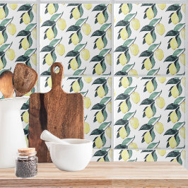 Waterverf gele leemons naadloos patroon tegeltje