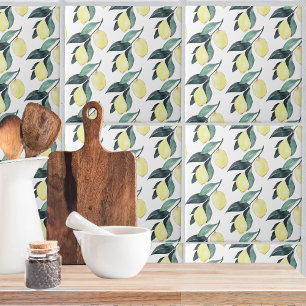 Waterverf gele leemons naadloos patroon tegeltje