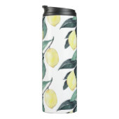 Waterverf gele leemons naadloos patroon thermosbeker (Geroteerd rechts)