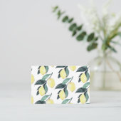 Waterverf gele leemons naadloos patroon visitekaartje (Staand voorkant)