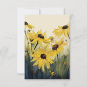 Waterverf gele madeliefjes | Daisy Flower Wedding RSVP Kaartje (Achterkant)