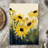 Waterverf gele madeliefjes | Daisy Flower Wedding RSVP Kaartje