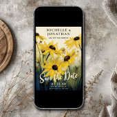 Waterverf gele madeliefjes | Daisy Flower Wedding Save The Date