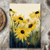 Waterverf gele madeliefjes | Daisy Trouwgegevens Informatiekaartje