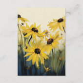 Waterverf gele madeliefjes | Daisy Trouwgegevens Informatiekaartje (Achterkant)