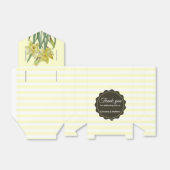 Waterverf gele narcissen gele witte strepen bedankdoosjes (Uitgevouwen)