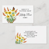 Waterverf gele Oranje bloemvlieg Visitekaartje (Voorkant / Achterkant)